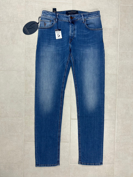 Handpicked jeans - Orvieto Brown Patch Mid Blue Wash