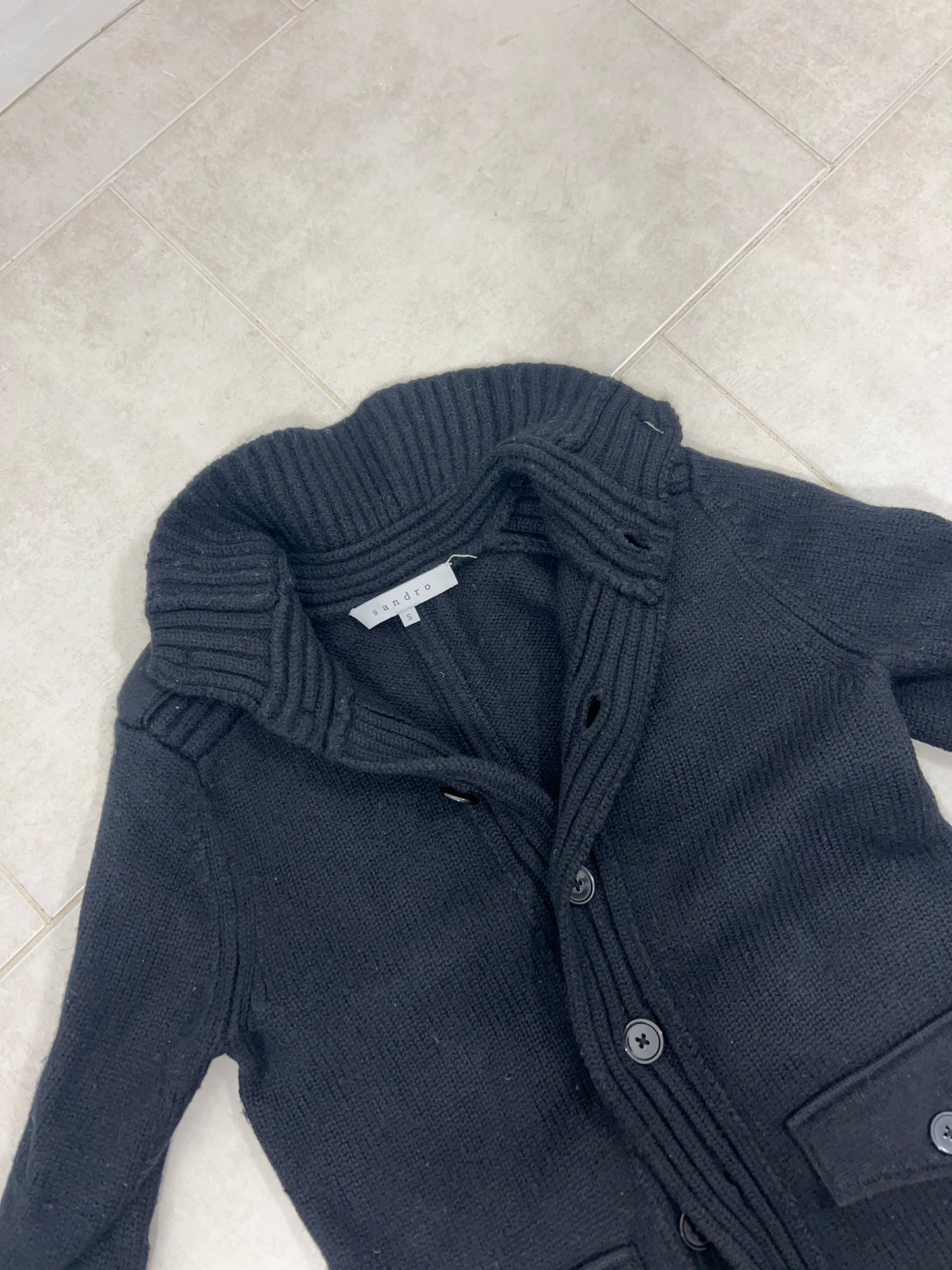 Sandro stickad cardigan - svart