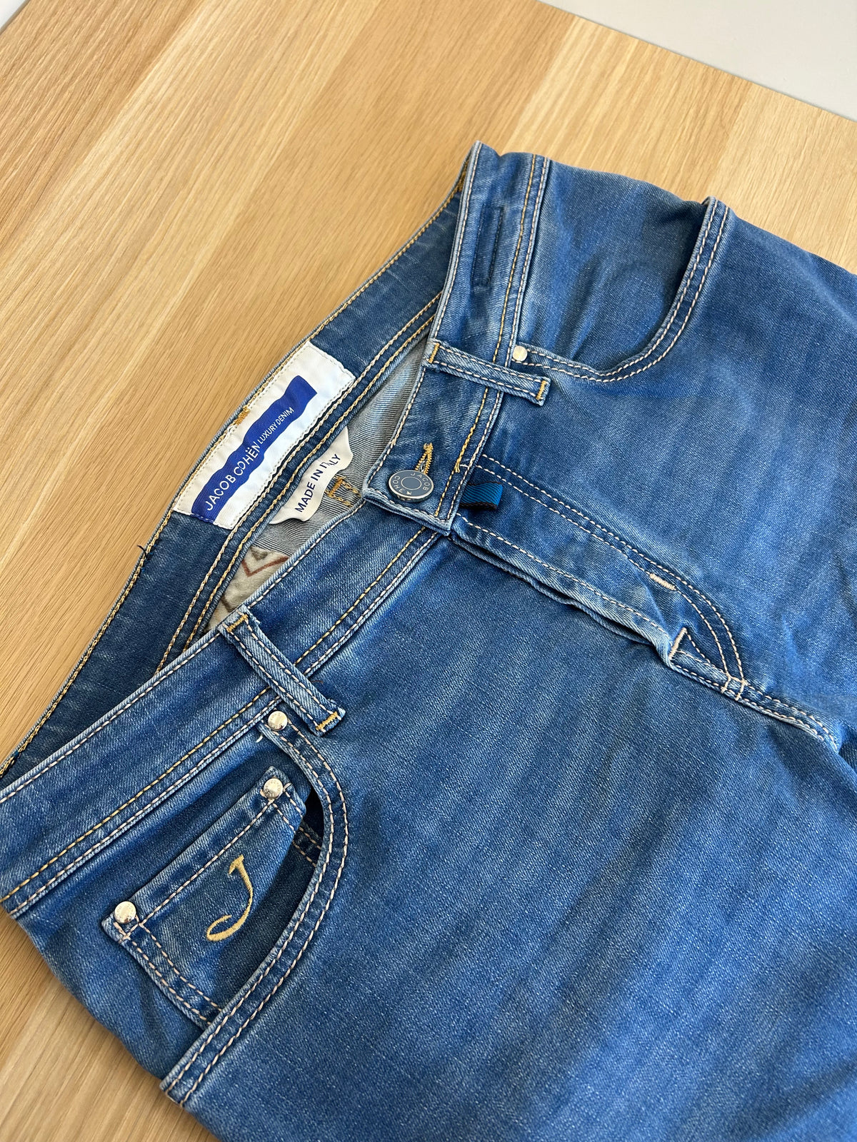 Jacob Cohën jeans - Nick Slim Teal Patch Mid Blue Wash