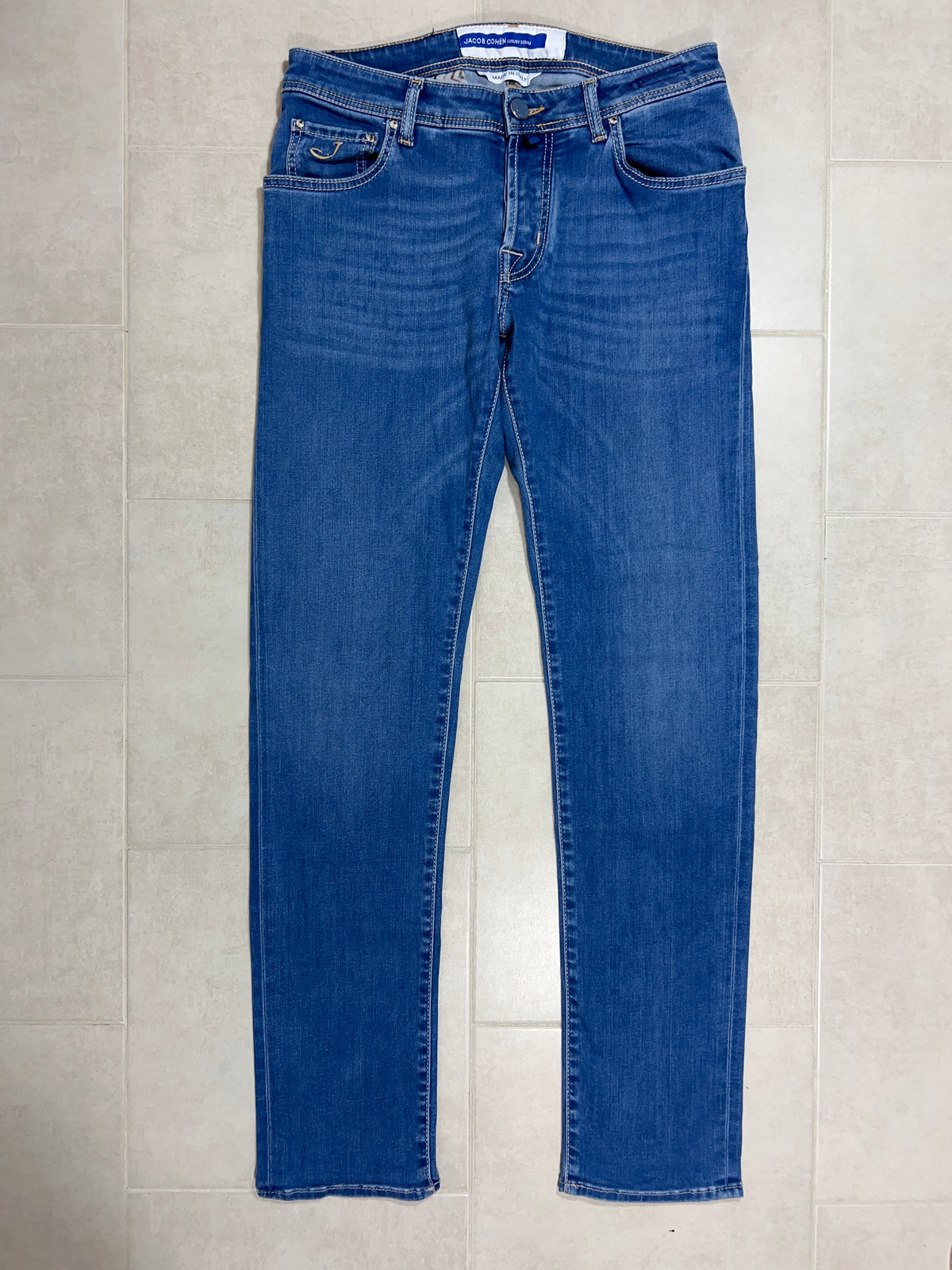 Jacob Cohën jeans - Nick Slim Teal Patch Mid Blue Wash