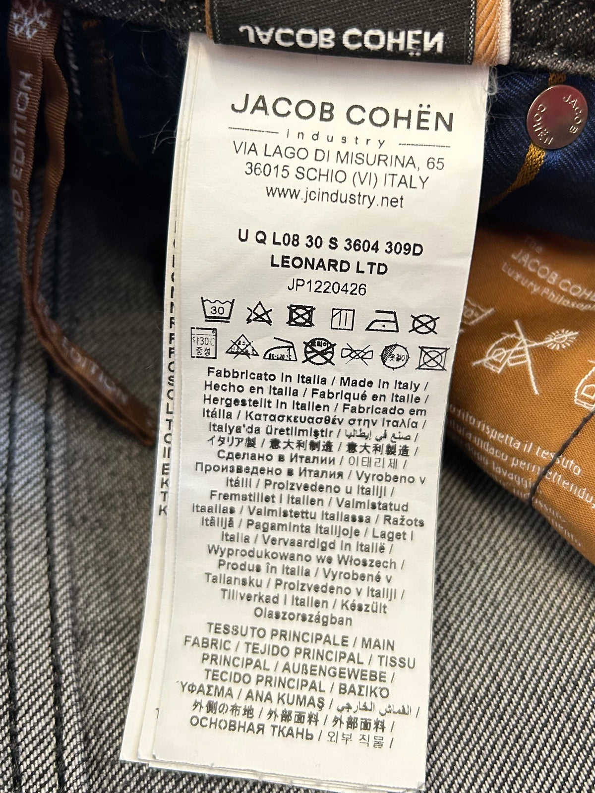 Jacob Cohën jeans - Leonard Limited Edition Selvedge Charcoal Wash