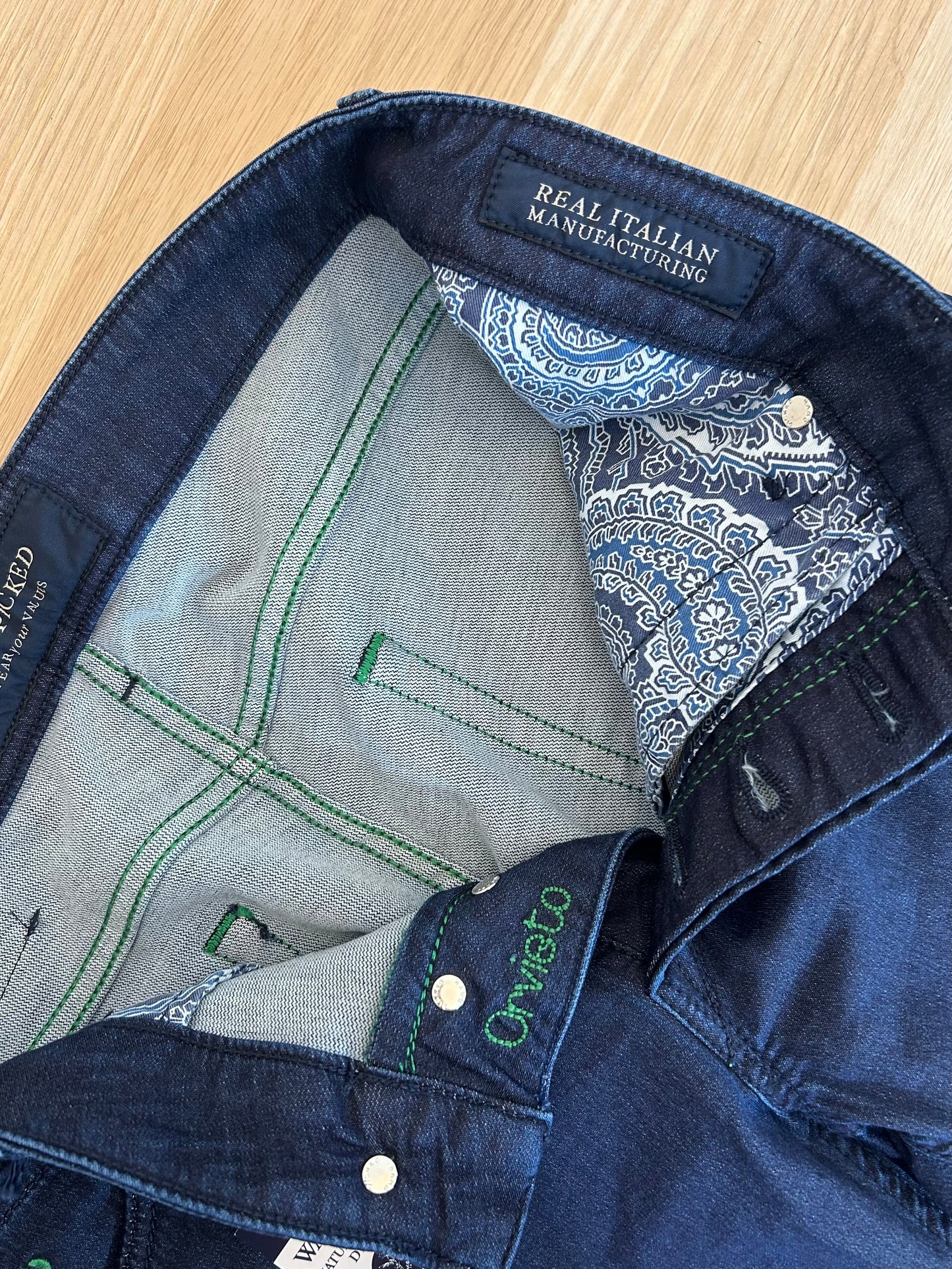 Handpicked jeans - Orvieto Green Stitch