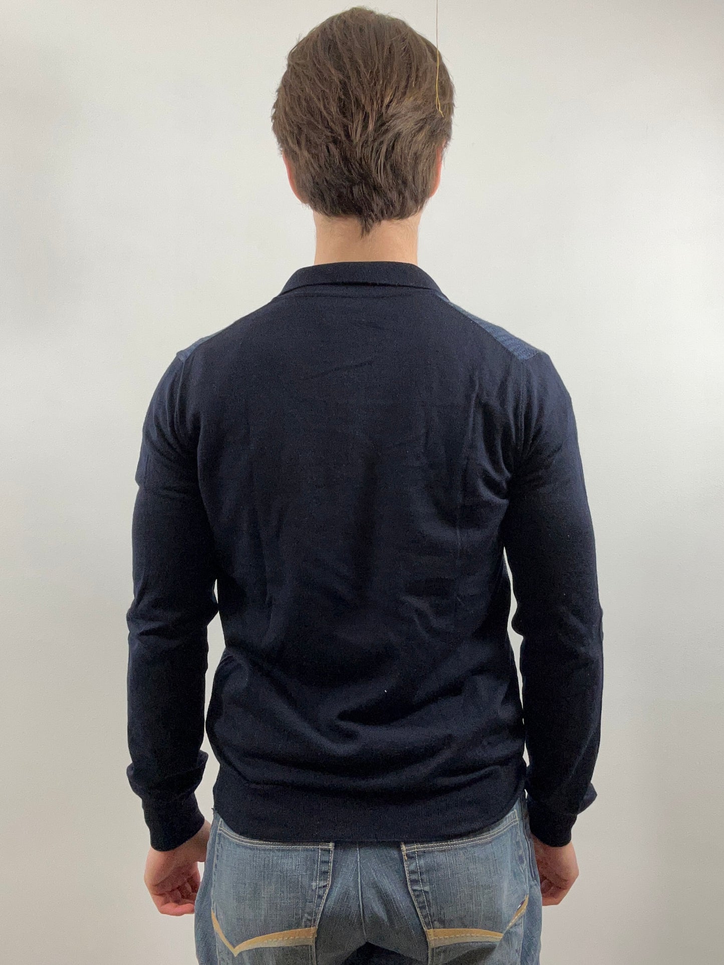 Corneliani Half-Zip - stickad tröja navy