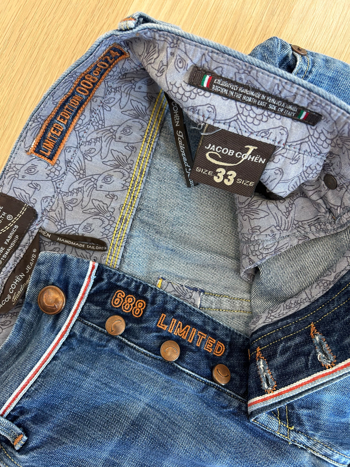 Jacob Cohën jeans - 688 Prince Limited Selvedge Orange Patch