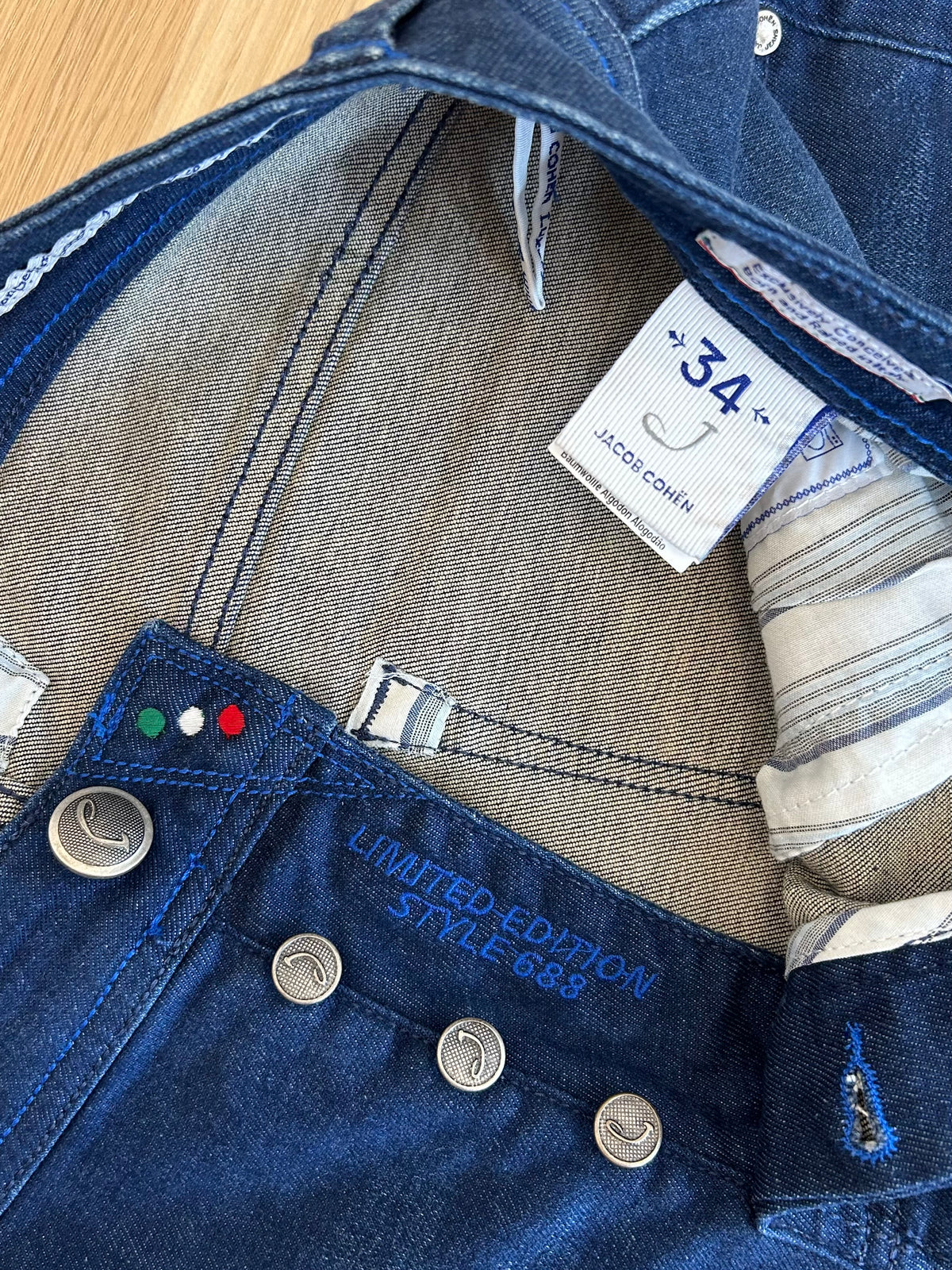 Jacob Cohën jeans - 688 Limited Edition Patchwork Patch Dark Blue Wash