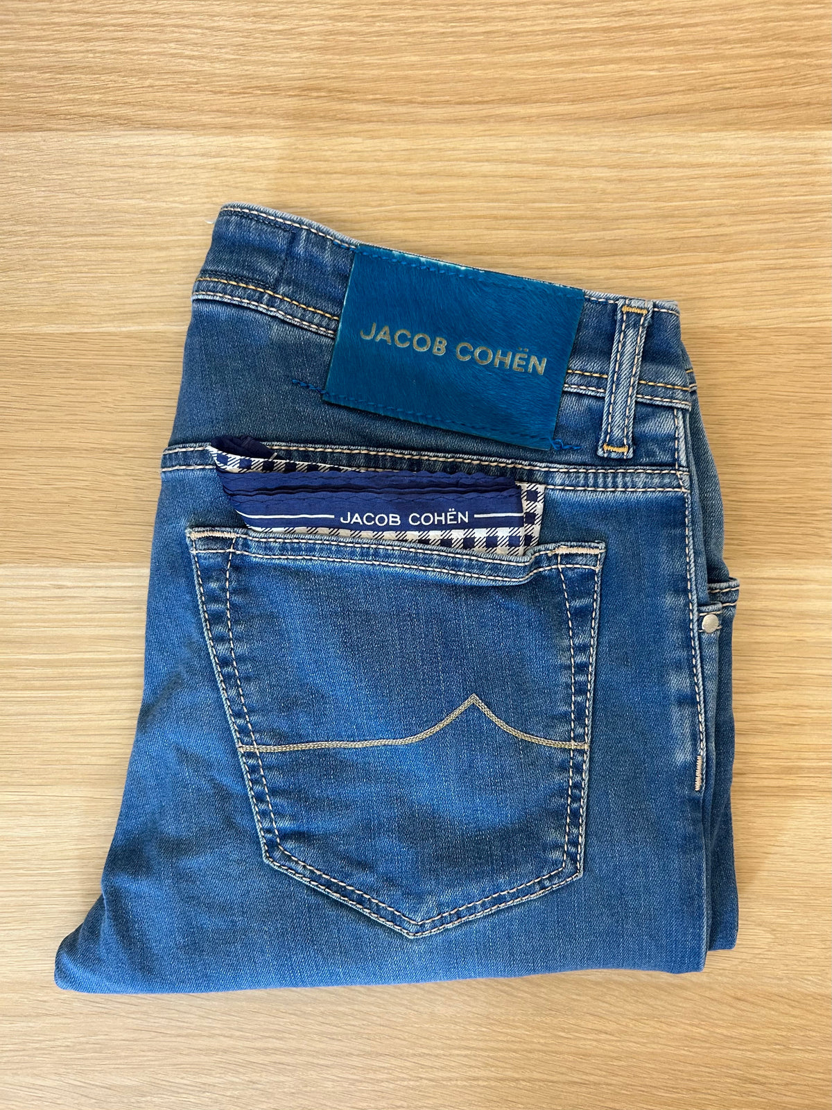 Jacob Cohën jeans - Nick Slim Teal Patch Mid Blue Wash